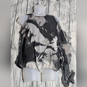 Alfani Monochrome Abstract Blouse